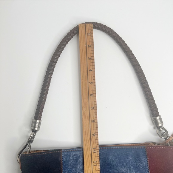 THE SAK Patchwork Multicolor Leather/Suede Hobo Shoulder Bag With Braided Strap - Picture 14 of 14